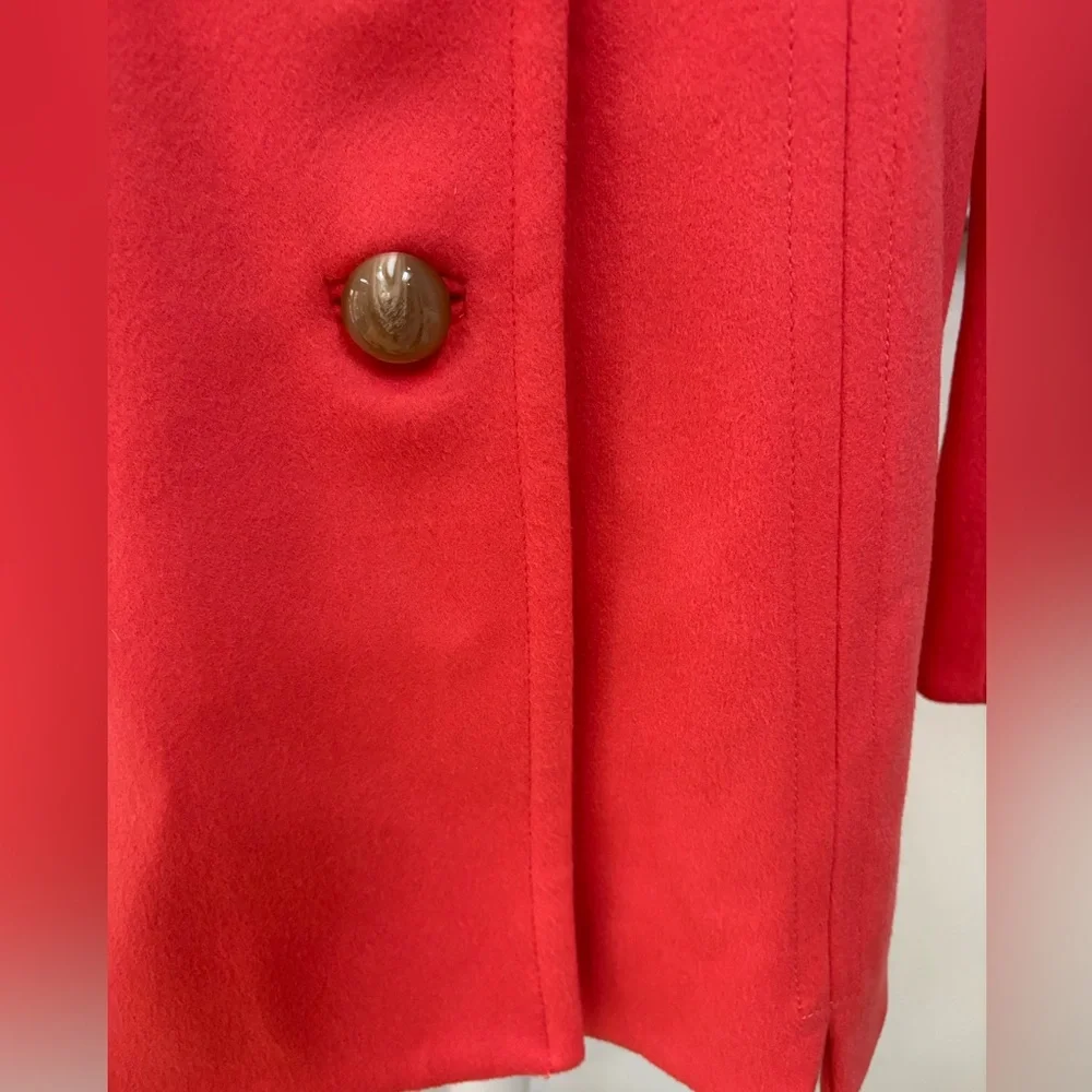 J. Crew coral 100% wool coral Griffin pea coat style 20031 sz 4 $278